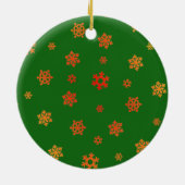 Sneeuwvlokken (rood en goud) [kerstpatroon] keramisch ornament (Achterkant)