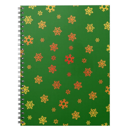Sneeuwvlokken (rood en goud) [kerstpatroon] notitieboek (Voorkant)