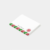 Sneeuwvlokken Rood en Groene Kerstmis met streep Post-it® Notes (Schuin)