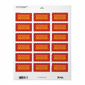 Sneeuwvlokken - Rood en Sinaasappel Etiket (Full Sheet)