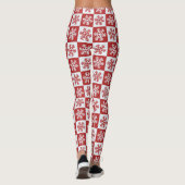 Sneeuwvlokken Rood en Wit Kerstmis Leggings (Achterkant)