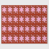Sneeuwvlokken rood inpakpapier (Vlak)