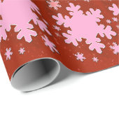Sneeuwvlokken rood inpakpapier (Rol Hoek)