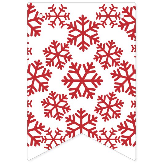 Sneeuwvlokken Rood/Wit Bunting Vlaggen Vlaggetjes (Tweede vlag)