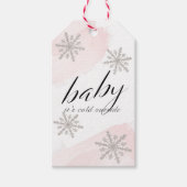 Sneeuwvlokken Roze Baby zijn koude buitenkant Dank Cadeaulabel (Voorkant)