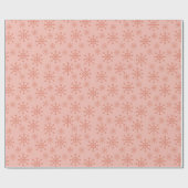 Sneeuwvlokken - roze cadeaupapier (Vlak)