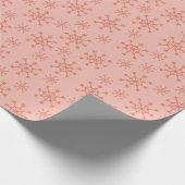 Sneeuwvlokken - roze cadeaupapier (Hoek)