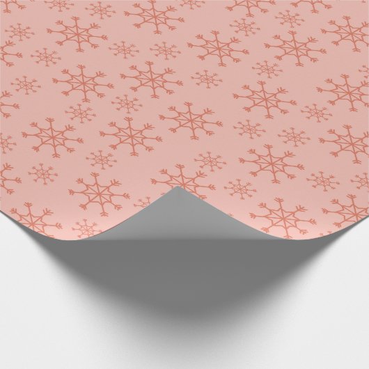 Sneeuwvlokken - roze cadeaupapier (Hoek)