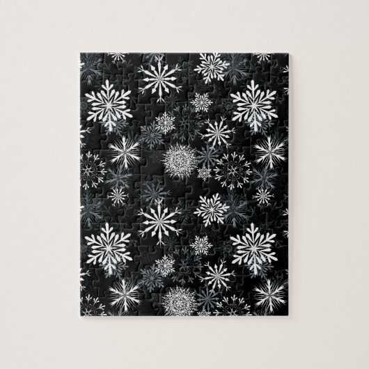 Sneeuwvlokken 's nachts legpuzzel (Verticaal)