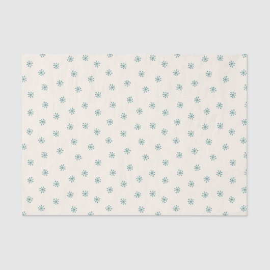 Sneeuwvlokken saliegroen en crème tissuepapier (Voorkant)