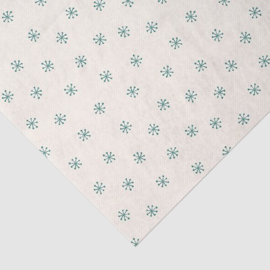 Sneeuwvlokken saliegroen en crème tissuepapier (Detail)