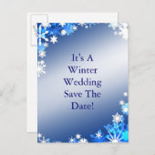 Sneeuwvlokken Save the Date Briefkaart (Voorkant / Achterkant)