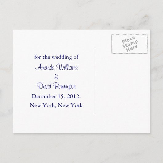 Sneeuwvlokken Save the Date Briefkaart (Achterkant)