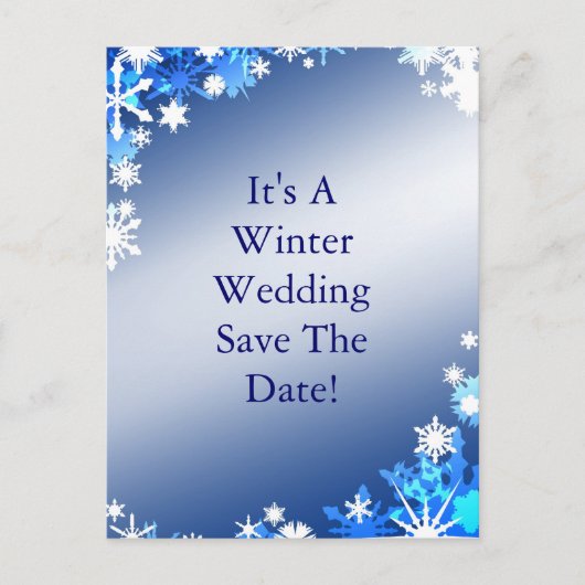 Sneeuwvlokken Save the Date Briefkaart (Voorkant)