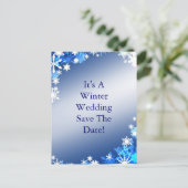 Sneeuwvlokken Save the Date Briefkaart (Staand voorkant)