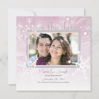 Sneeuwvlokken Save the Date: Winter Roze Date
