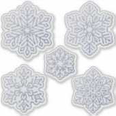 Sneeuwvlokken Silver Glitter Bord Blue Sticker (Voorkant)