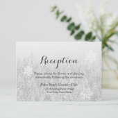 Sneeuwvlokken & Sneeuw Bos Winter Bruiloftsrecepti Kaart (Staand voorkant)