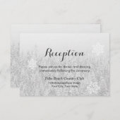 Sneeuwvlokken & Sneeuw Bos Winter Bruiloftsrecepti Kaart (Voorkant / Achterkant)