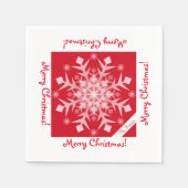 Sneeuwvlokken Sneeuwende Rode Vakantiepapier serve Servet (Voorkant)