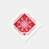 Sneeuwvlokken Sneeuwende Rode Vakantiepapier serve Servet (Hoek)