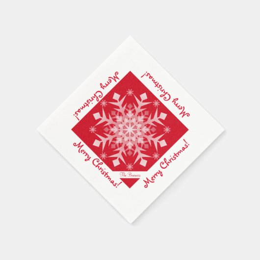 Sneeuwvlokken Sneeuwende Rode Vakantiepapier serve Servet (Hoek)