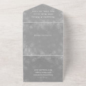 Sneeuwvlokken Sneeuwgrijze winterWonderland Wedden All In One Uitnodiging (Buitenkant)