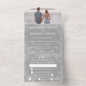 Sneeuwvlokken Sneeuwgrijze winterWonderland Wedden All In One Uitnodiging (Binnen)