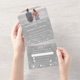 Sneeuwvlokken Sneeuwgrijze winterWonderland Wedden All In One Uitnodiging