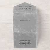 Sneeuwvlokken Sneeuwgrijze winterWonderland Wedden All In One Uitnodiging (Buitenkant)