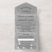 Sneeuwvlokken Sneeuwgrijze winterWonderland Wedden All In One Uitnodiging (Binnen)