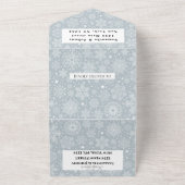 Sneeuwvlokken Sneeuwgrijze winterWonderland Wedden All In One Uitnodiging (Buitenkant)