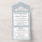 Sneeuwvlokken Sneeuwgrijze winterWonderland Wedden All In One Uitnodiging (Binnen)