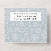 Sneeuwvlokken Sneeuwgrijze winterWonderland Wedden All In One Uitnodiging (Achterkant)