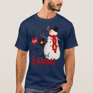 sneeuwvlokken sneeuwman Ik hou ervan om GLA genoe T-shirt