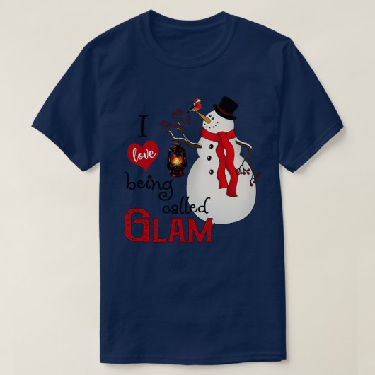  sneeuwvlokken sneeuwman Ik hou ervan om GLA genoe T-shirt (Design voorkant)
