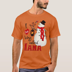 sneeuwvlokken Sneeuwman Ik hou ervan om Nan genoe T-shirt