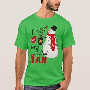 sneeuwvlokken Sneeuwman Ik hou ervan om Nan genoe T-shirt