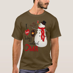sneeuwvlokken sneeuwman Ik hou ervan om Oma genoe T-shirt
