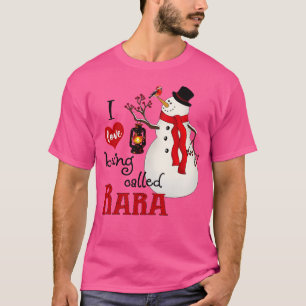 sneeuwvlokken sneeuwman Ik hou ervan om Rar genoe T-shirt