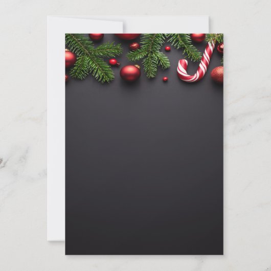 Sneeuwvlokken, snoep, Lichten Kerstmis Partij Kaart (Achterkant)