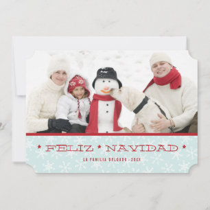 sneeuwvlokken Spaanse vakantiefotokaart Feestdagenkaart
