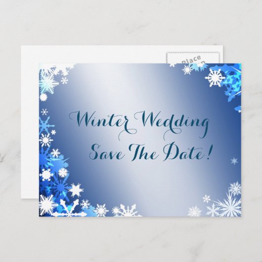 Sneeuwvlokken sparen het Briefkaart 2 van de Datum (Voorkant / Achterkant)