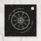 Sneeuwvlokken Sparkles Glitter Black Christmas Chi Bedankjes Labels (Achterkant)