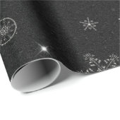 Sneeuwvlokken Sparkles Glitter Black Christmas Chi Cadeaupapier (Rol Hoek)