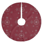 Sneeuwvlokken Sparkles Glitter Red Christmas Chic Kerstboom Rok (Voorkant)