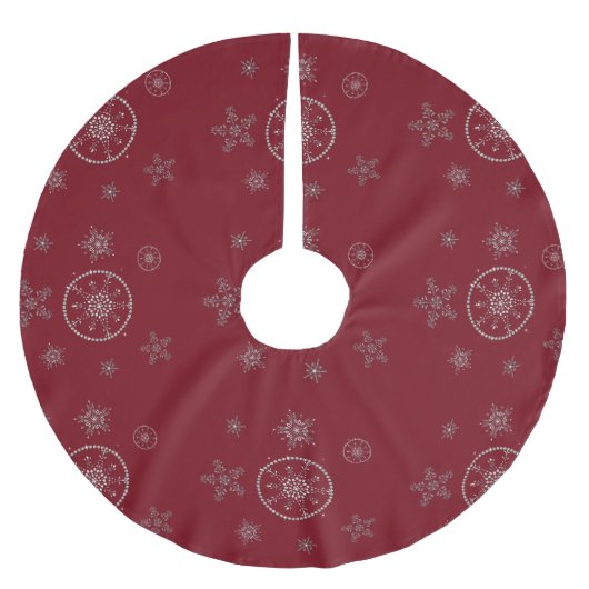 Sneeuwvlokken Sparkles Glitter Red Christmas Chic Kerstboom Rok (Voorkant)