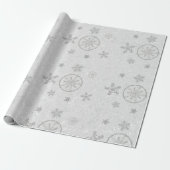 Sneeuwvlokken Sparkles Glitter Witte Kerst Chic Cadeaupapier (Uitgerold)