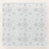 Sneeuwvlokken Sparkles Glitter Witte Kerst Chic Glazen Onderzetter (Voorkant)