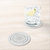 Sneeuwvlokken Sparkles Glitter Witte Kerst Chic Ronde Kartonnen Onderzetter (Insitu)